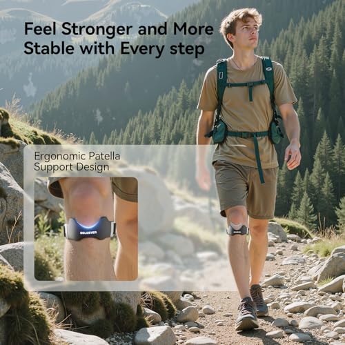 Patellar Tendon Support Strap - Non-Slip Knee Brace for Running & Fitness - Black