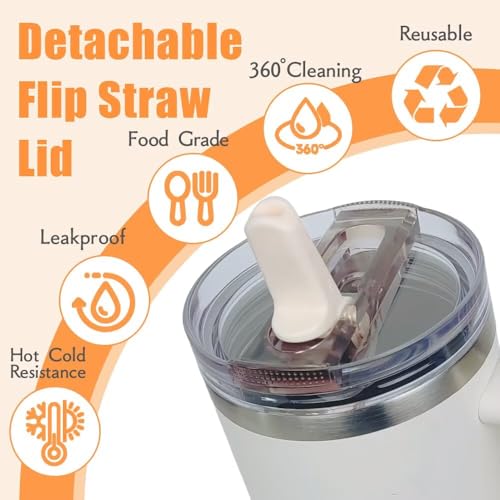 2 Pack 40 oz Tumbler Replacement Leak-Proof Flip Straw Lid