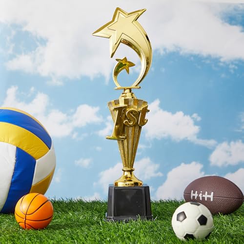 Foilswirl 15-Inch First Place Trophy - Classic Gold Award with Black Base
