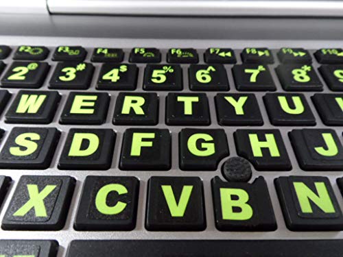 Luminescent Keyboard Stickers Set - Large Symbols for Low Vision
