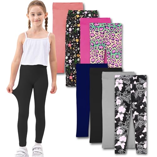 Girls Tie-Dye High Waist Leggings 7-8Y Pack of 8 Toddler & Kids Pants