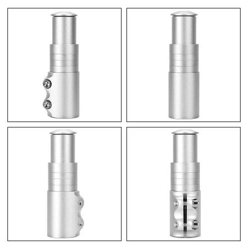 Emoly Bike Stem Riser, MTB Handlebar Riser Extender Bicycle Aluminium Alloy Head up Adapter for Mountain Bike, Road Bike, MTB, BMX (New, Silver)