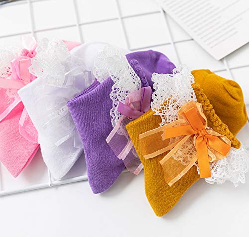 Lace Ruffle Ankle Socks - Comfortable Princess Socks - White