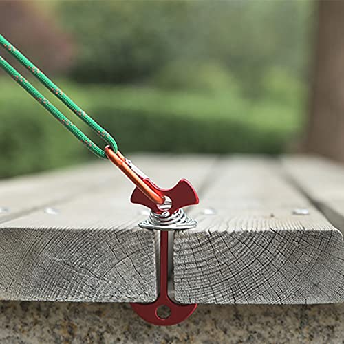 10Pcs Fishbone Deck Tent Stakes with Spring Buckle - Black