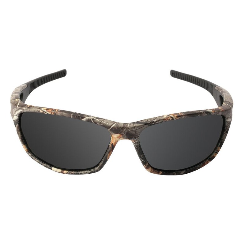 MOTELAN Polarized Outdoor Sports Sunglasses Tr90 Camo Frame for Men Women Driving Fishing Hunting Reduce Glare (Black Grey)