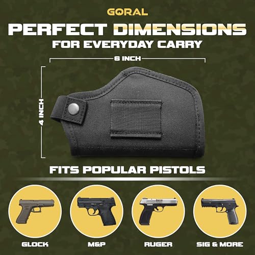 Universal IWB/OWB Gun Holster for Concealed Carry - Fits Most Handguns