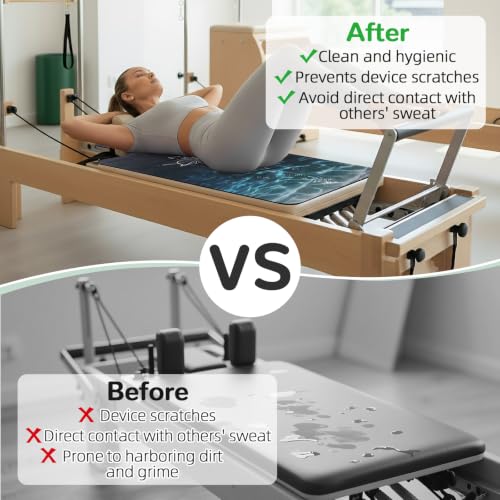 Non-Slip Pilates Reformer Mat Cover - 39" x 23", Soft Fleece