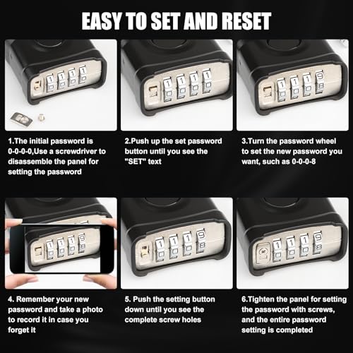 2 Pack Large Black Combination Padlock [One-Key Unlocking], Diyife Heavy Duty Outdoor Weatherproof Padlock Design of Hidden Password and Anti-Error, Suitable for Garden, Fences, Garage, Gate