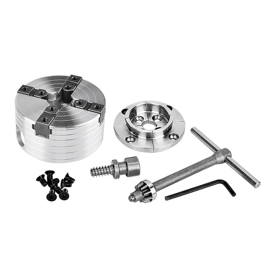 NAGU 1" X 8TPI Direct Thread Wood Turning Chuck with 2"Jaw Set and Woodscrew and T-Bar Wrench 3-3/4" Wood Turning Chuck with 2"Jaw Set