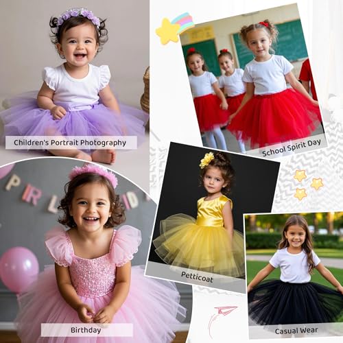 3-Layer Sparkly Tutu for Toddler Girls, Ages 2-8 - White
