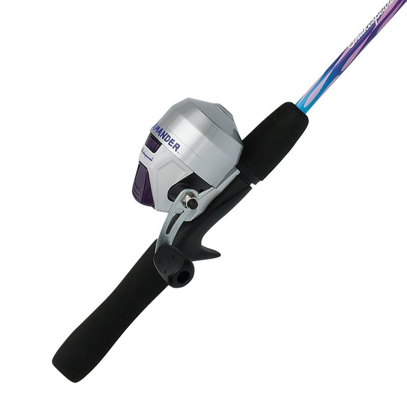 Shakespeare Salamander Spincast Reel and 4'6" Fishing Rod Combo, Pink, Size 6 Reel, Right Handle Position, 2-Piece Tubular Fiberglass Rod, Pre-Spooled Graphite Spool, Cantilever Style Drag System