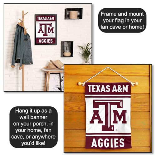 Texas A&M Aggies Garden Flag — 13x18 in Double-Sided Polyester