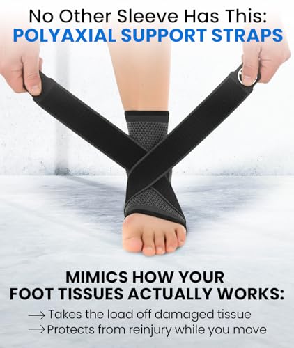 Ankle Compression Sleeve for Plantar Fasciitis Relief - Adjustable Support