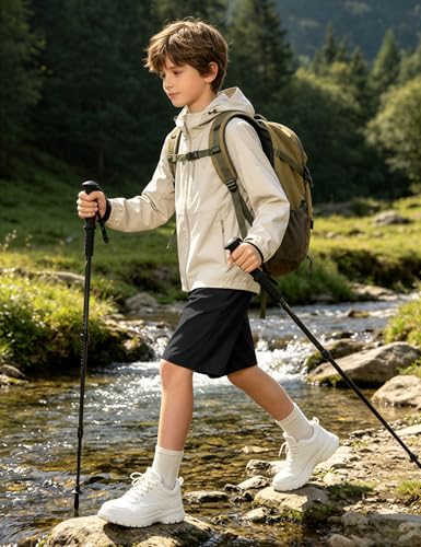 Boys Athletic Cargo Shorts - Quick Dry with Pockets, 11-12 Years Black