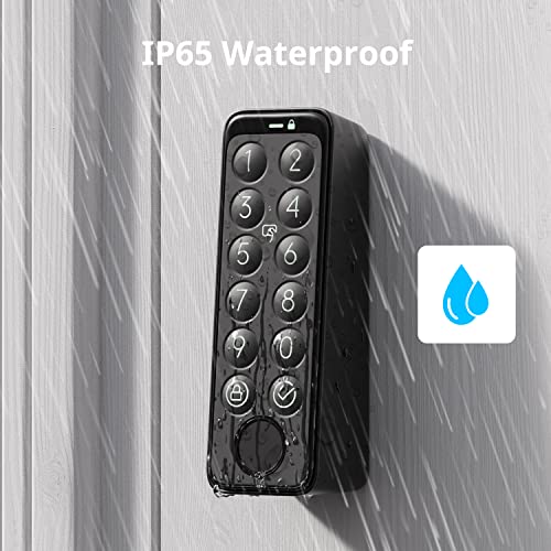 SwitchBot Smart Keypad Touch for SwitchBot Lock, Fingerprint Keyless Home Entry, IP65 Waterproof, Supports Virtual Passwords for Home Security(Only Works for SwicthBot)