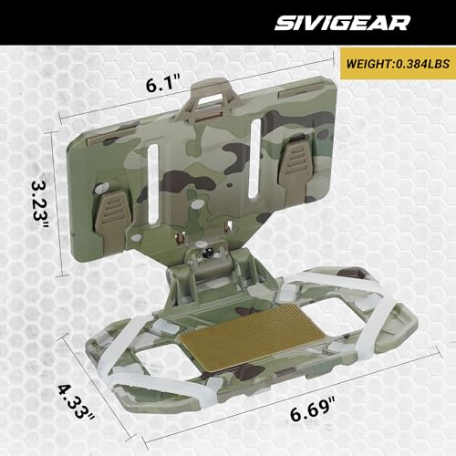 SIVIGEAR Tactical Molle Phone Holder CP for Plate Carrier Vest, Quick Release & Adjustable, Fits 4.7-6.7 Inch Smartphones