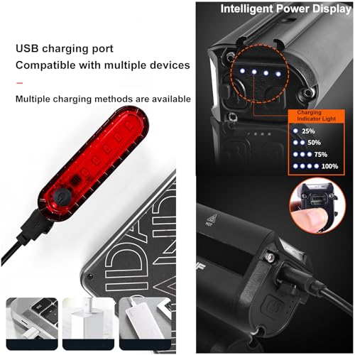 Bright Bike Light Set for Night Riding,LED Bicycle High Beam Low