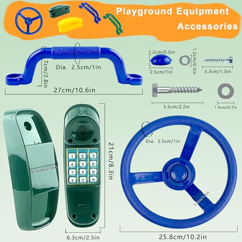 Kids Climbing Holds Set with Handles & Steering Wheel - Indoor & Outdoor Play Equipment