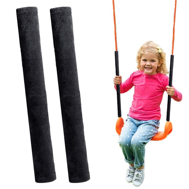 Swing Chain Cover Set - Comfortable Grip Sleeves for Swings - Black x 2