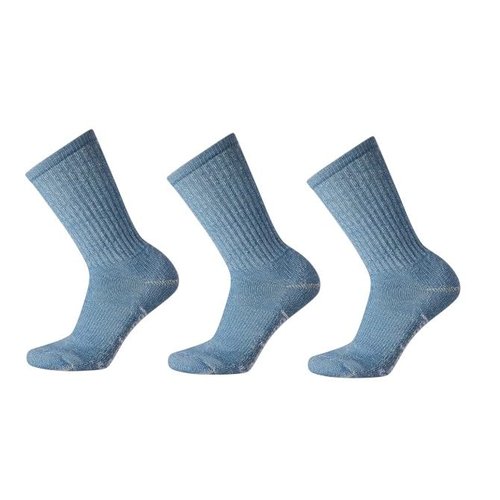 Smartwool Women's Hike Classic Edition Light Cushion Crew Socks 3-Pack, Mist Blue, Medium