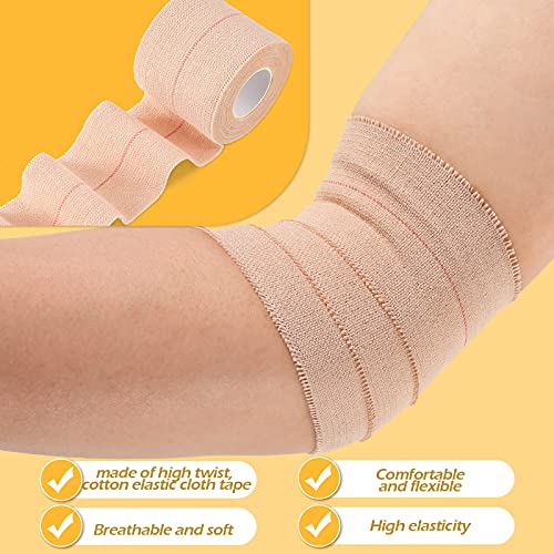 Nuanchu 2 Rolls Adhesive Elastic Tape Bandage Wrap, Inch Wide, Apricot