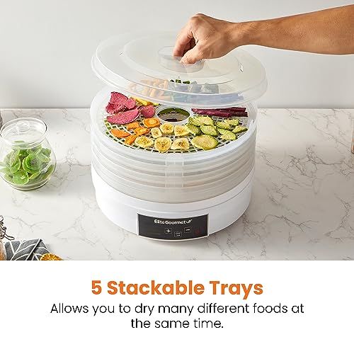 Elite Gourmet Digital Food Dehydrator with 5 Trays, 48-Hour Timer