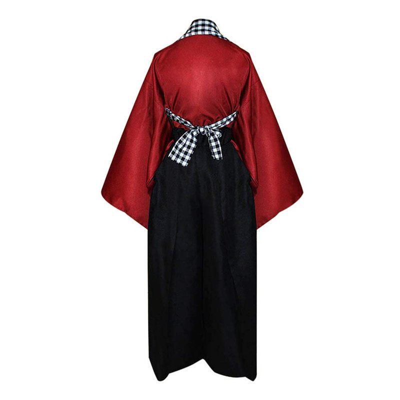 Japanese Hakama Pants Traditional Kimono Hakama Aikido Kendo Uniform Martial Arts Samurai Costume(11-red Top,Medium)