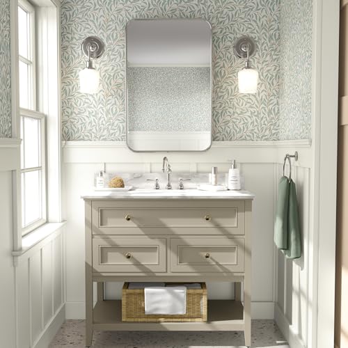 Peel and Stick Wallpaper for Home Decoration Kitchen Willow Leaf Wallpaper Removable Vinyl Self Adhesive Shelf Paper & Drawer Liner Roll House, Workshop & Office 17.3" x 118" SM-574-3