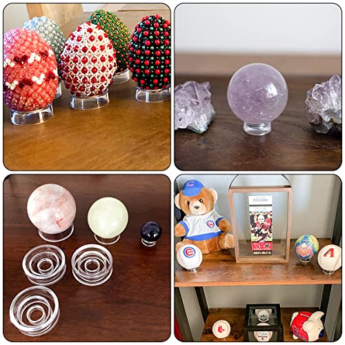 12-Piece Clear Acrylic Sphere Stand Set - Small, Medium, and Large Holders