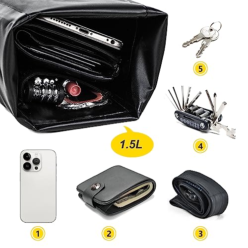 Rhinowalk Bike Saddle Bag Waterproof Bicycle Bag Cycling Seat Bag Mountain Road Portable Storage Bag, 2.5L