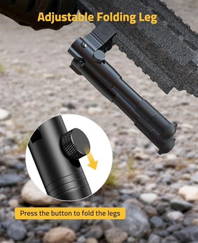 3-in-1 Rifle Bipod - Picatinny Mount, Adjustable 6.3-7 Inches