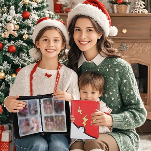 4 Pocket Trading Card Binder with 400 Sleeves - Waterproof PU Collection Organizer