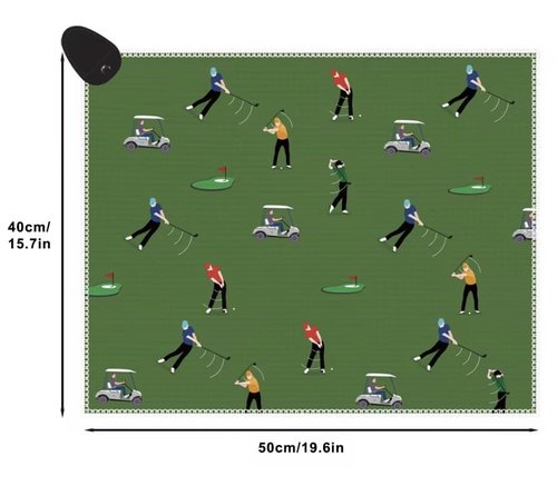 Teys Official Magnetic Towel | Top-Tier Microfiber Golf Towel with Deep Waffle Pockets | Professional Strength Magnet for Strong Hold to Golf Carts or Clubs (Golf Pattern)