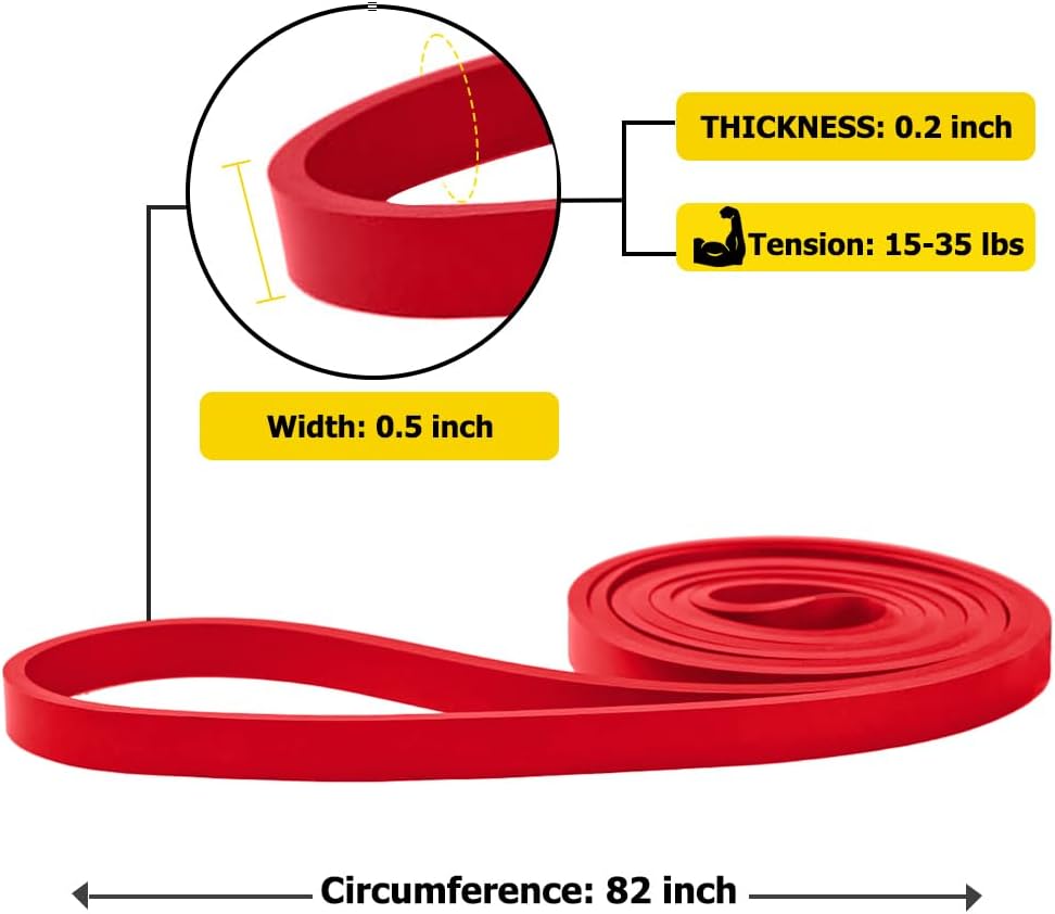 ROSAPOAR Resistance Band - Natural Latex Pull-Up Band for Fitness & Powerlifting | Home & Gym Use