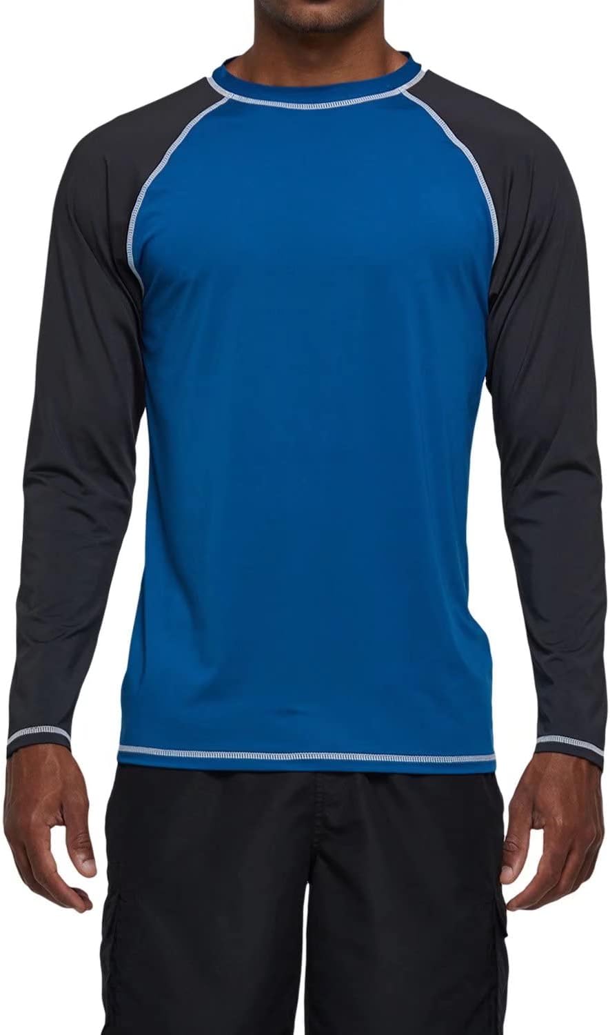 Men's Long Sleeve Swim Shirts Rashguard UPF 50+ UV Sun Protection Shirt Athletic Workout Running Hiking T-Shirt Swimwear