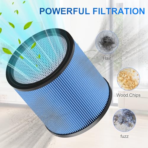 2 Pack DXVC6912 Vacuum Filter Replacement for Dewalt Wet Dry Vac 6-16 Gallon, for Dewalt Vacuum DXV06P DXV09P DXV09PA DXV10P DXV10PL DXV10S DXV10SA DXV10SB DXV12P DXV14P DXV16P