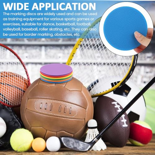 12-Pack Non-Slip Spot Markers - Colorful Training Discs for Agility