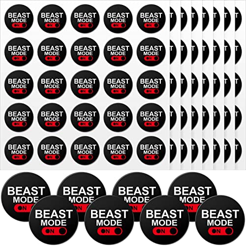 Beast Mode Football Helmet Stickers - 200 Pcs Black Print White