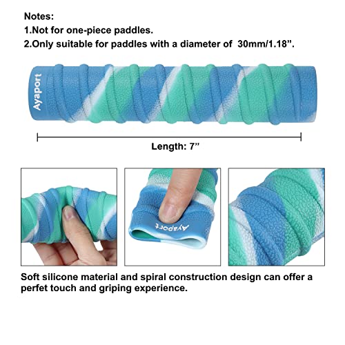 Non-Slip Silicone Paddle Grips for 30mm Paddles - Blue-Green