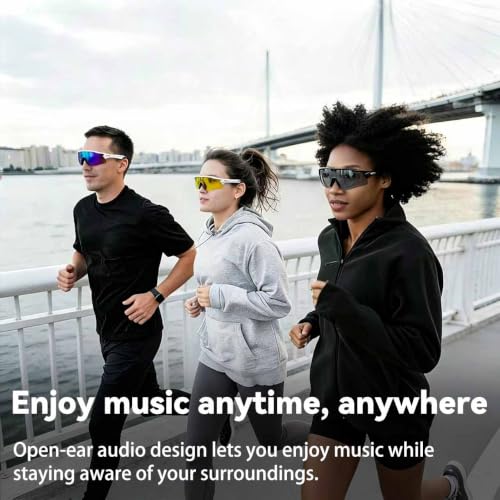 Smart Bluetooth Sunglasses with Open Ear Audio - Black & Grey