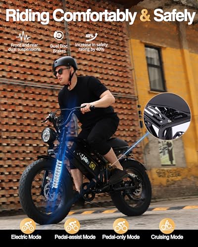 Electric Fat Bike with 1800W Motor & 20" Fat Tires - Black