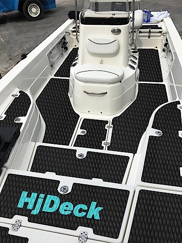 HJdeck EVA Boat Flooring 47.2"x11.8" Self-Adhesive Non-Slip Decking Sheet Black
