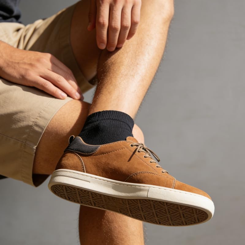Men's Cotton Ankle Socks with Arch Support - Black / Large-X-Large
