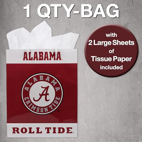 Alabama Crimson Tide Gift Bag - Medium Size with Tissue Paper