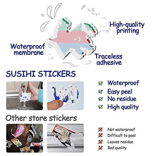 World Flag Stickers - 50 Unique Country Flag Designs for Water Bottles, Scrapbooking & Gifts