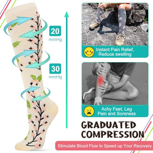 Scenicamp Large-X-Large Compression Socks for Men Women Knee High