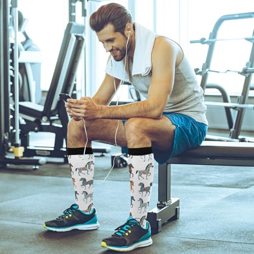 Compression Socks for Men and Women - Knee High Athletic Stockings - Multi 03