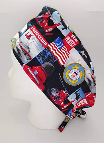 Patriotic Military Cotton Scrub Hat - Handmade USA Cap