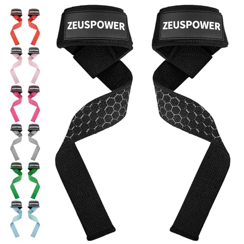 Silicone Lifting Straps - 24 Inch Padded Weightlifting Straps - Black