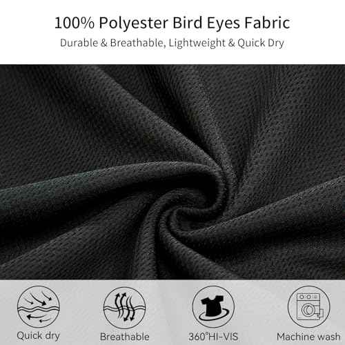 ProtectX High Visibility Shirts Hi Vis Long Sleeve Shirts for Men Women Reflective Class 2 Safety Shirts 2 Pack